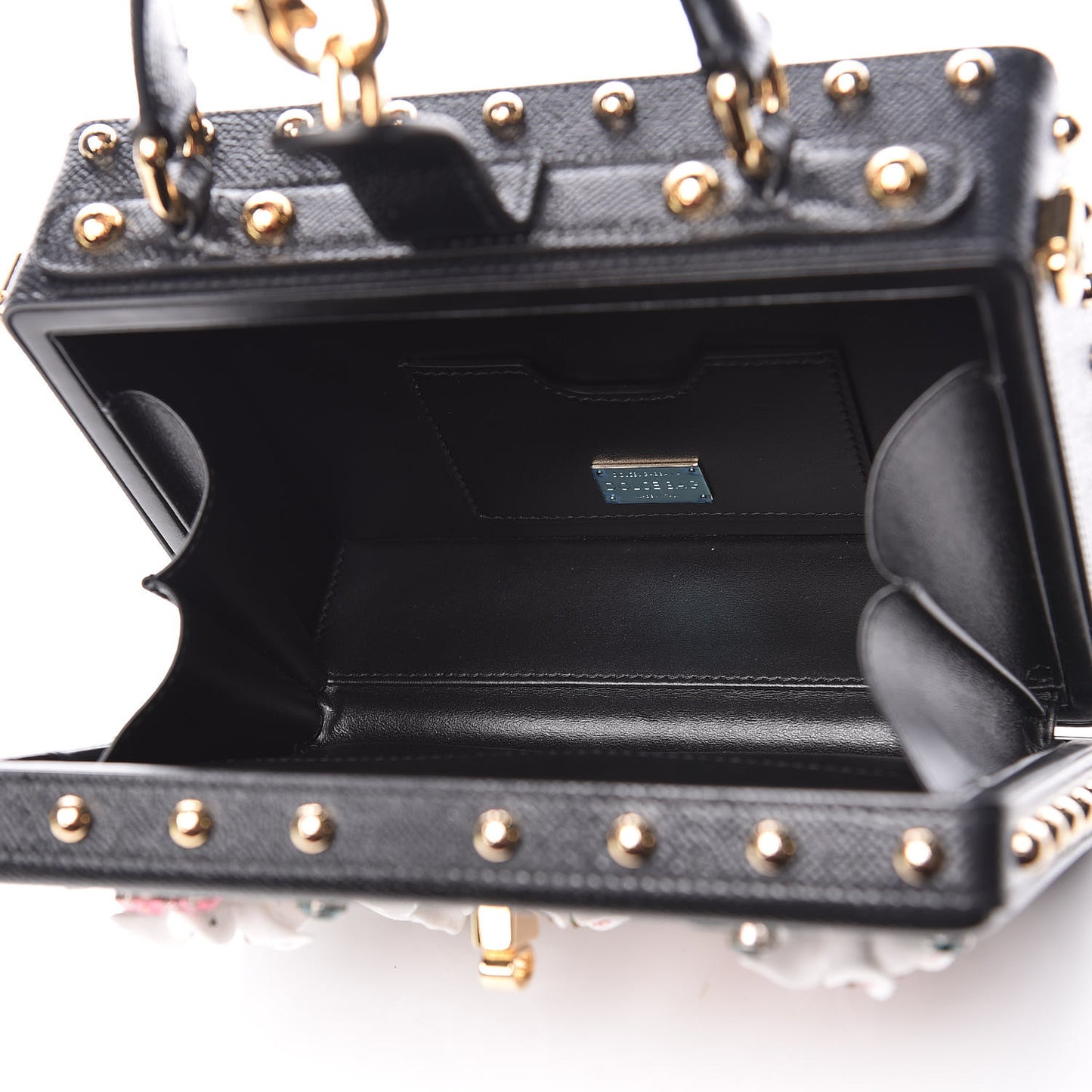Dauphine Crystal Embellished Box Bag Black Multicolor