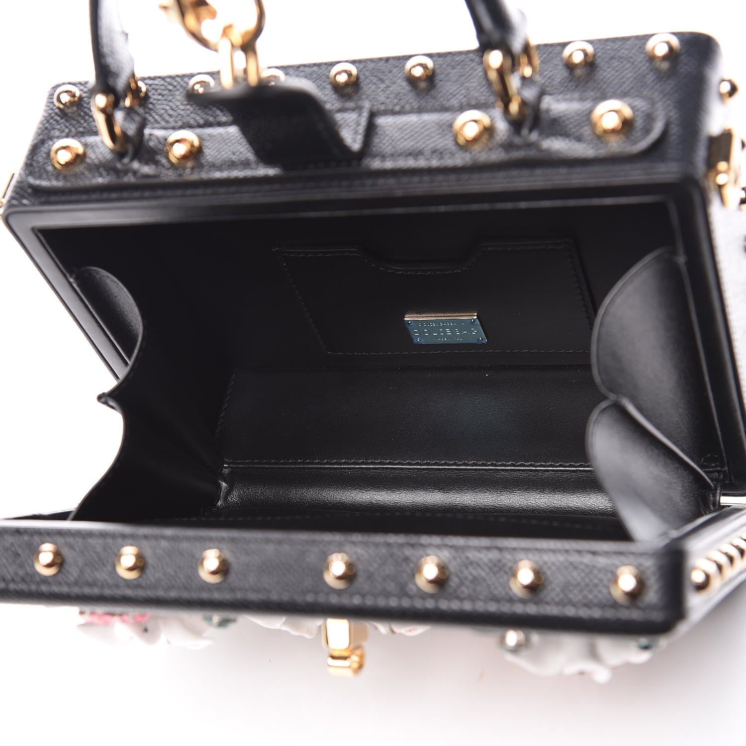 Dolce & Gabbana Dauphine Crystal Embellished Box Bag Black Multicolor 7 of 10