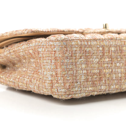 Chanel Tweed Quilted Medium Double Flap Brown Gold 9 of 13