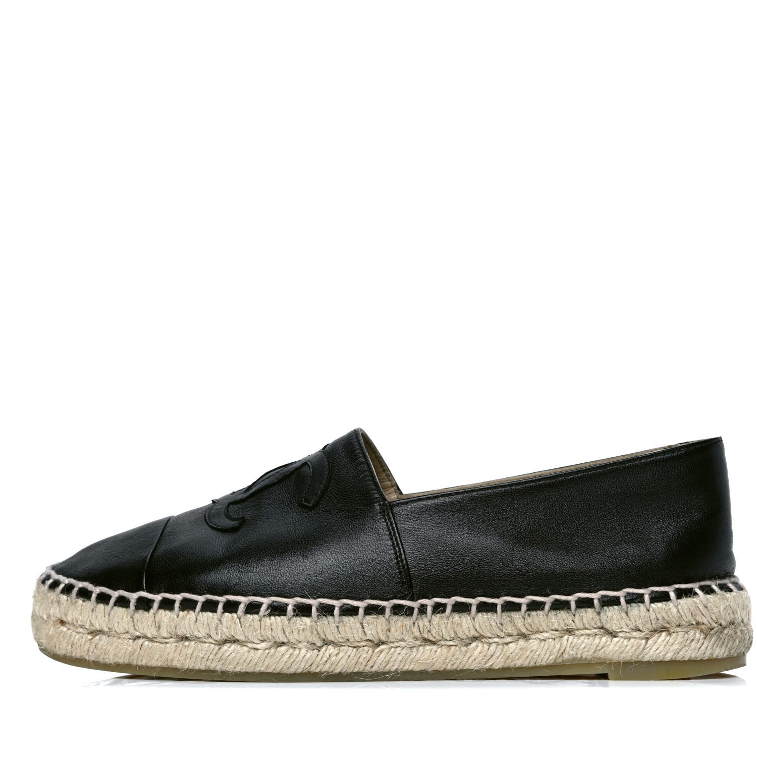 Chanel Lambskin CC Espadrilles 37 Black 1 of 5