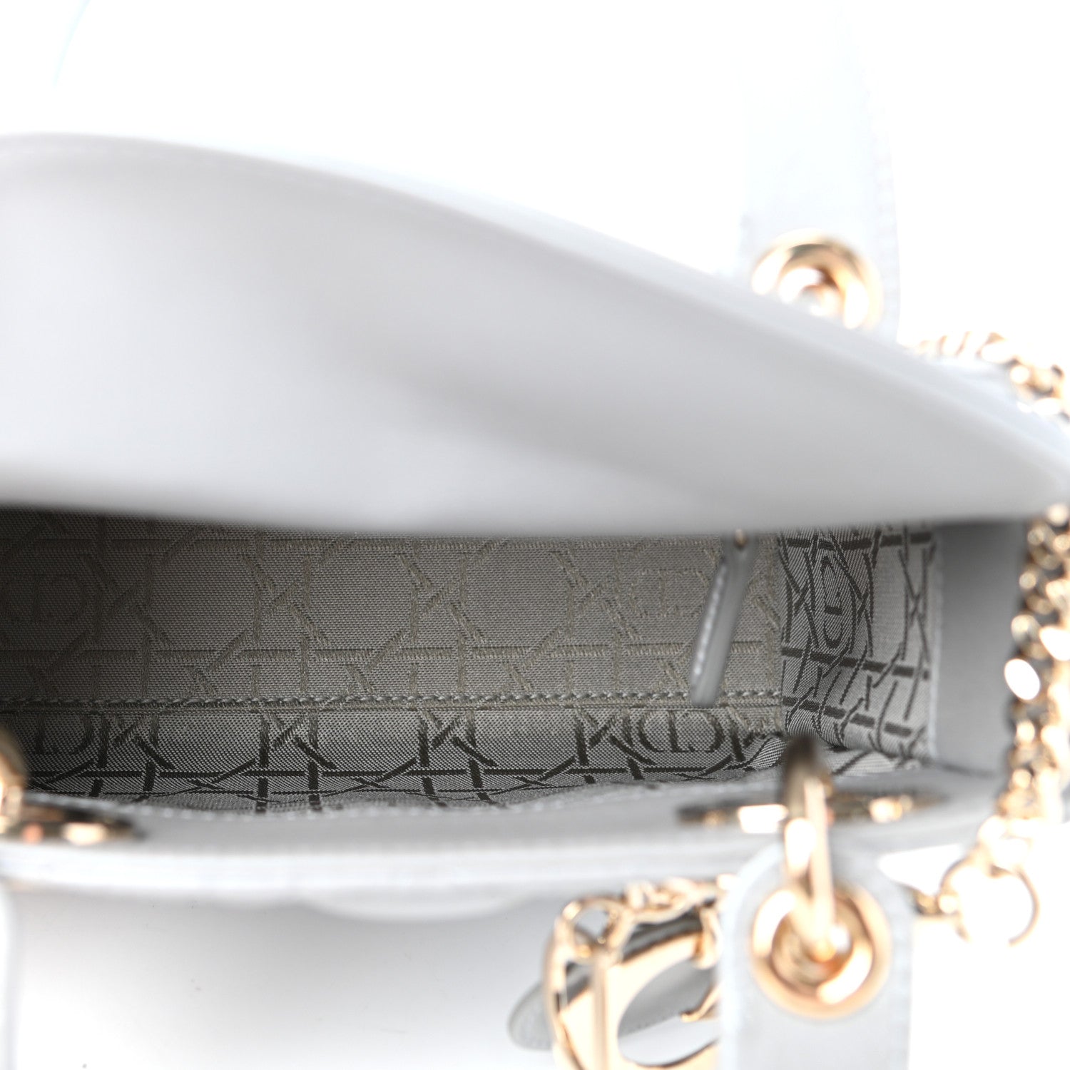 Christian Dior Metallic Lambskin Cannage Mini Lady Dior Grey 5 of 9
