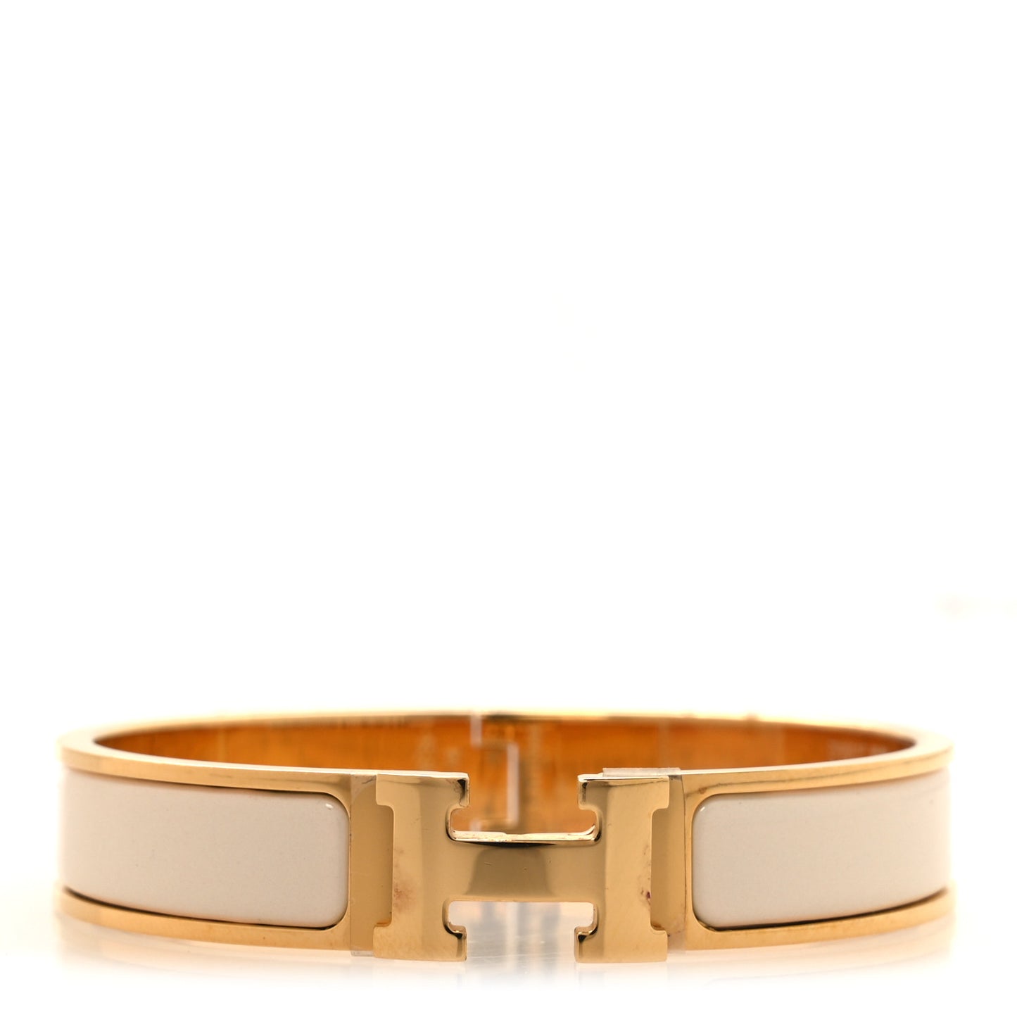 Enamel Narrow Clic Clac H Bracelet PM Creme