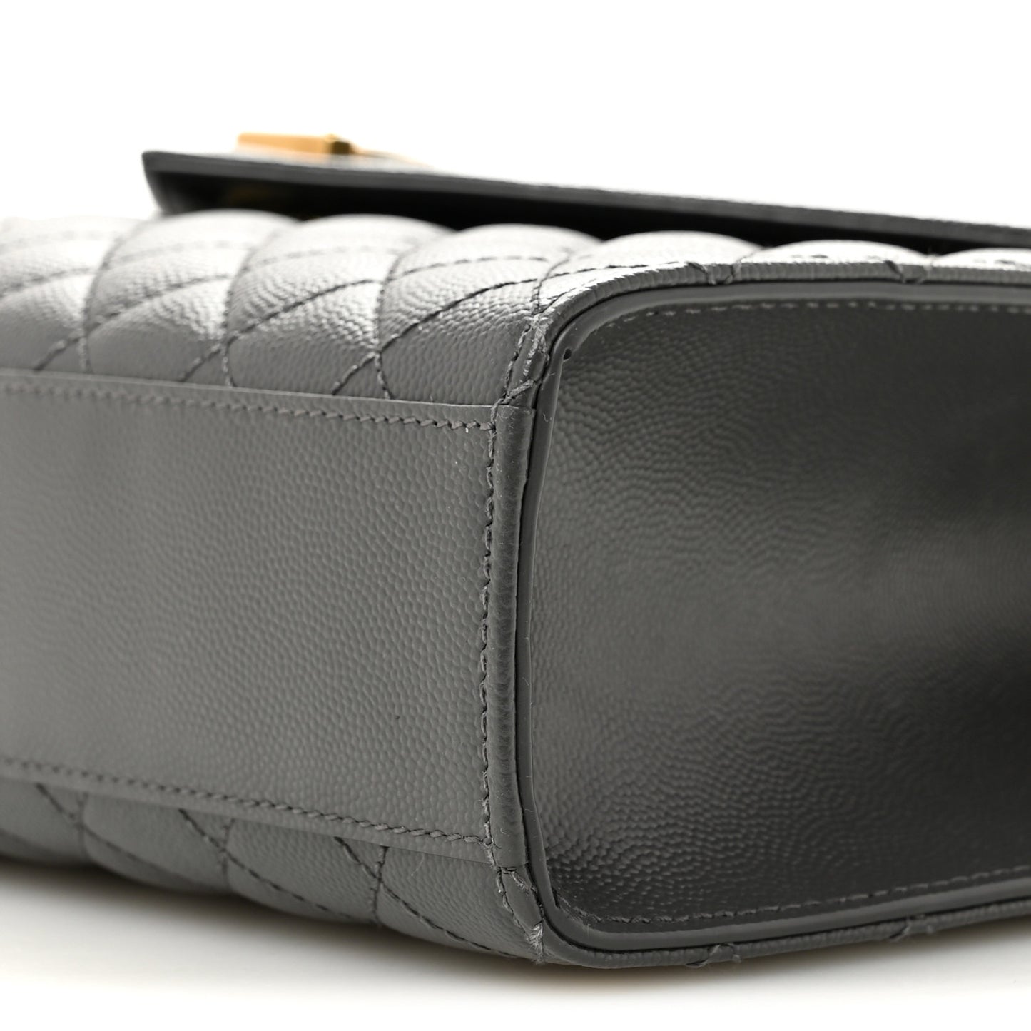 Grain De Poudre Textured Mixed Matelasse Large Triquilt Monogram Satchel Storm Storm