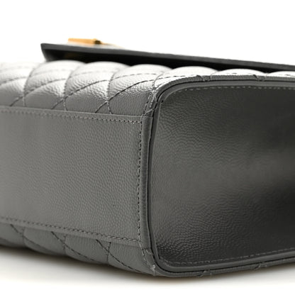 Saint Laurent Grain De Poudre Textured Mixed Matelasse Large Triquilt Monogram Satchel Storm Storm 10 of 11
