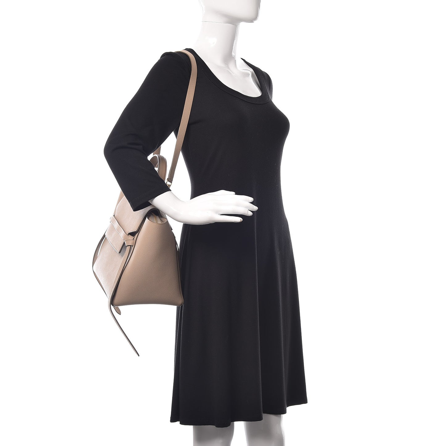 Grained Calfskin Mini Belt Bag Light Taupe