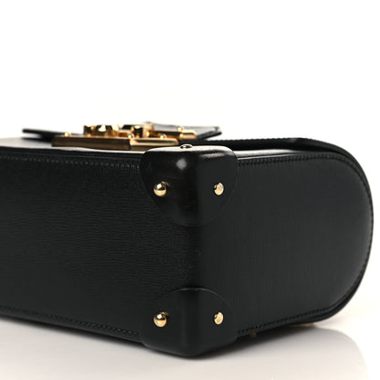 Gucci Calfskin Small Padlock Bamboo Shoulder Bag Black 9 of 9
