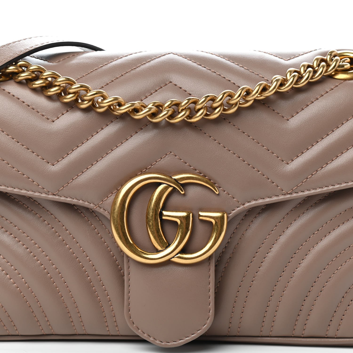 Gucci Calfskin Matelasse Small GG Marmont Shoulder Bag Porcelain Rose 10 of 10