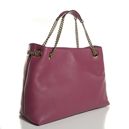 Gucci Pebbled Calfskin Medium Soho Chain Shoulder Bag Peonia Flower 3 of 7