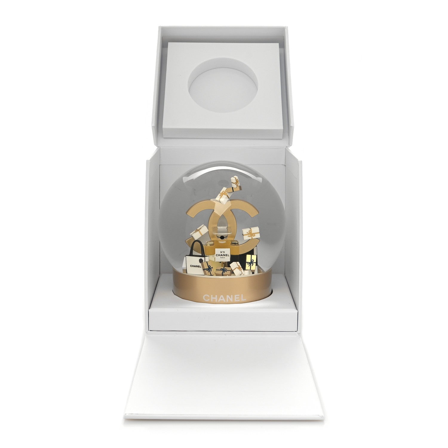 Chanel Glass CC Shopping Bag Snow Globe Gold 9 of 9
