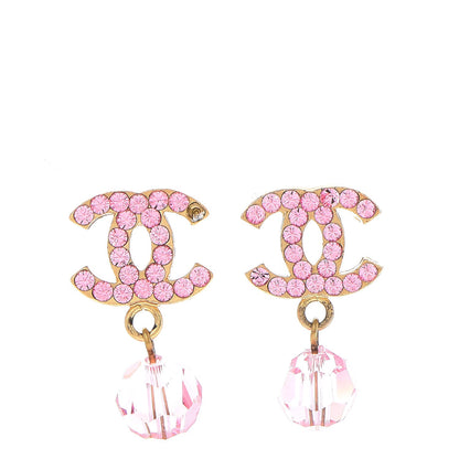Chanel Crystal CC Drop Earrings Fuchsia 1 of 5