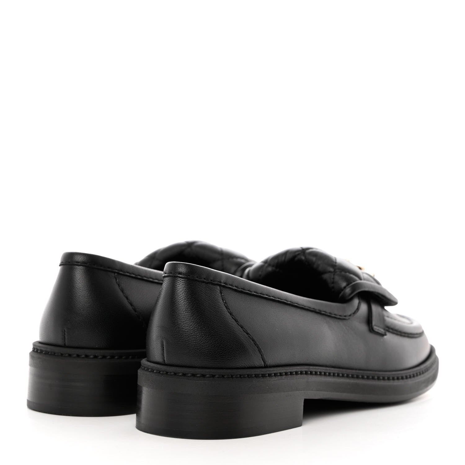 Chanel Lambskin Quilted CC Turnlock Loafers 37 Black 4 of 9