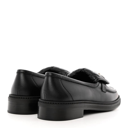 Chanel Lambskin Quilted CC Turnlock Loafers 37 Black 4 of 9