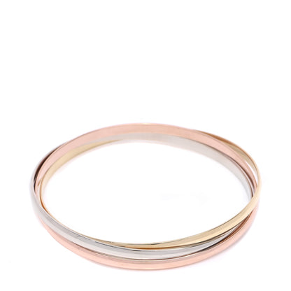 Cartier 18K Pink Yellow White Gold Trinity Bangle Bracelet 64 4 of 5
