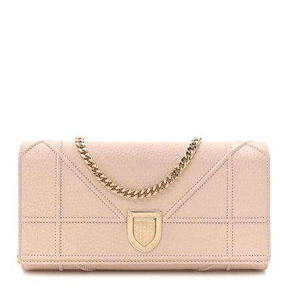 Christian Dior Grained Calfskin Diorama Croisiere Chain Wallet Rose Poudre 1 of 11