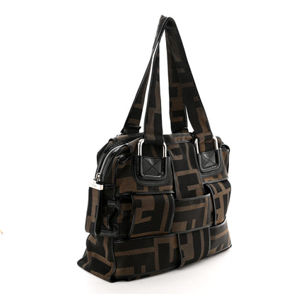 Fendi Patent Zucca Crossword Grande Bag Tobacco 3 of 11