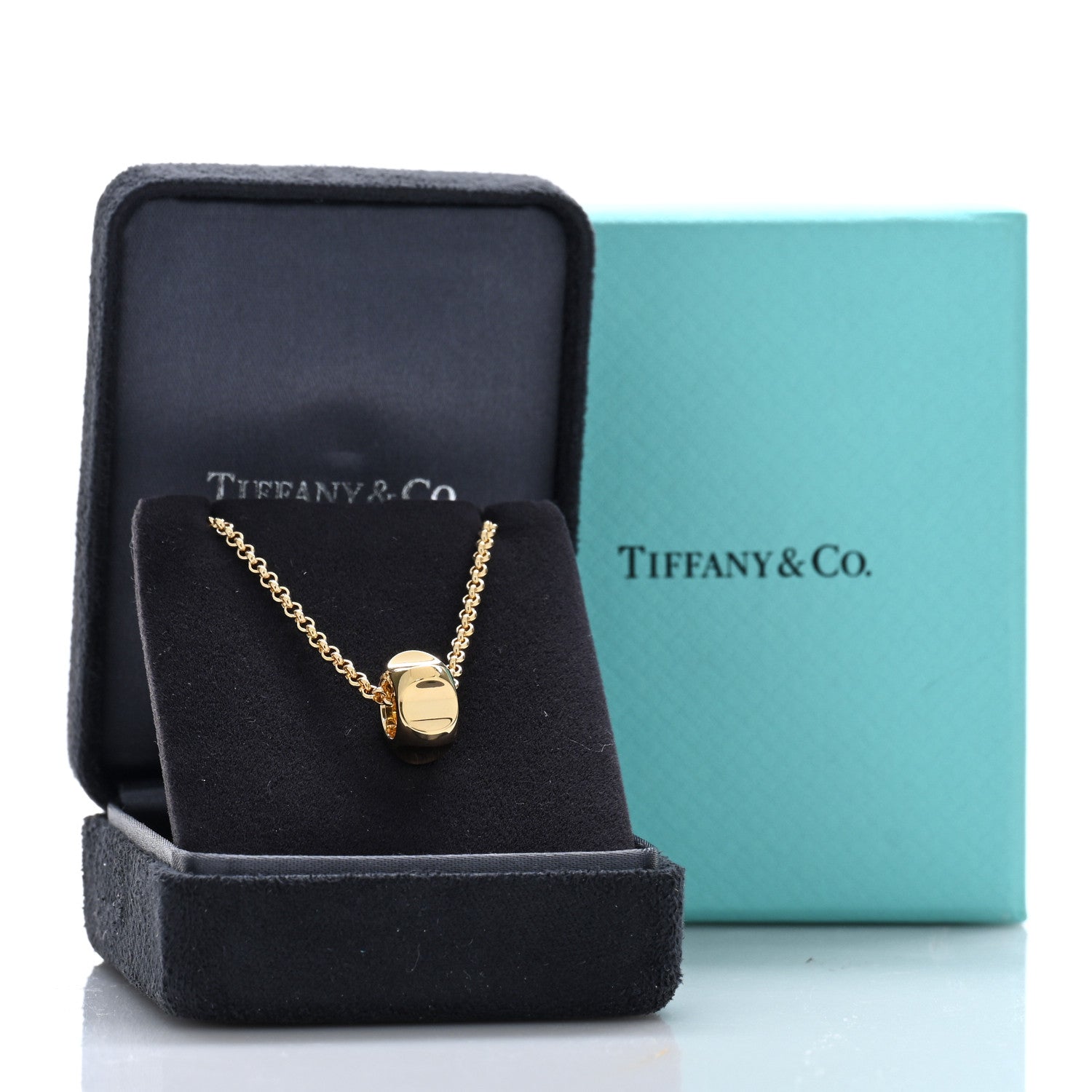 Tiffany 18K Yellow Gold Paloma Picasso Groove Pendant Necklace 5 of 5