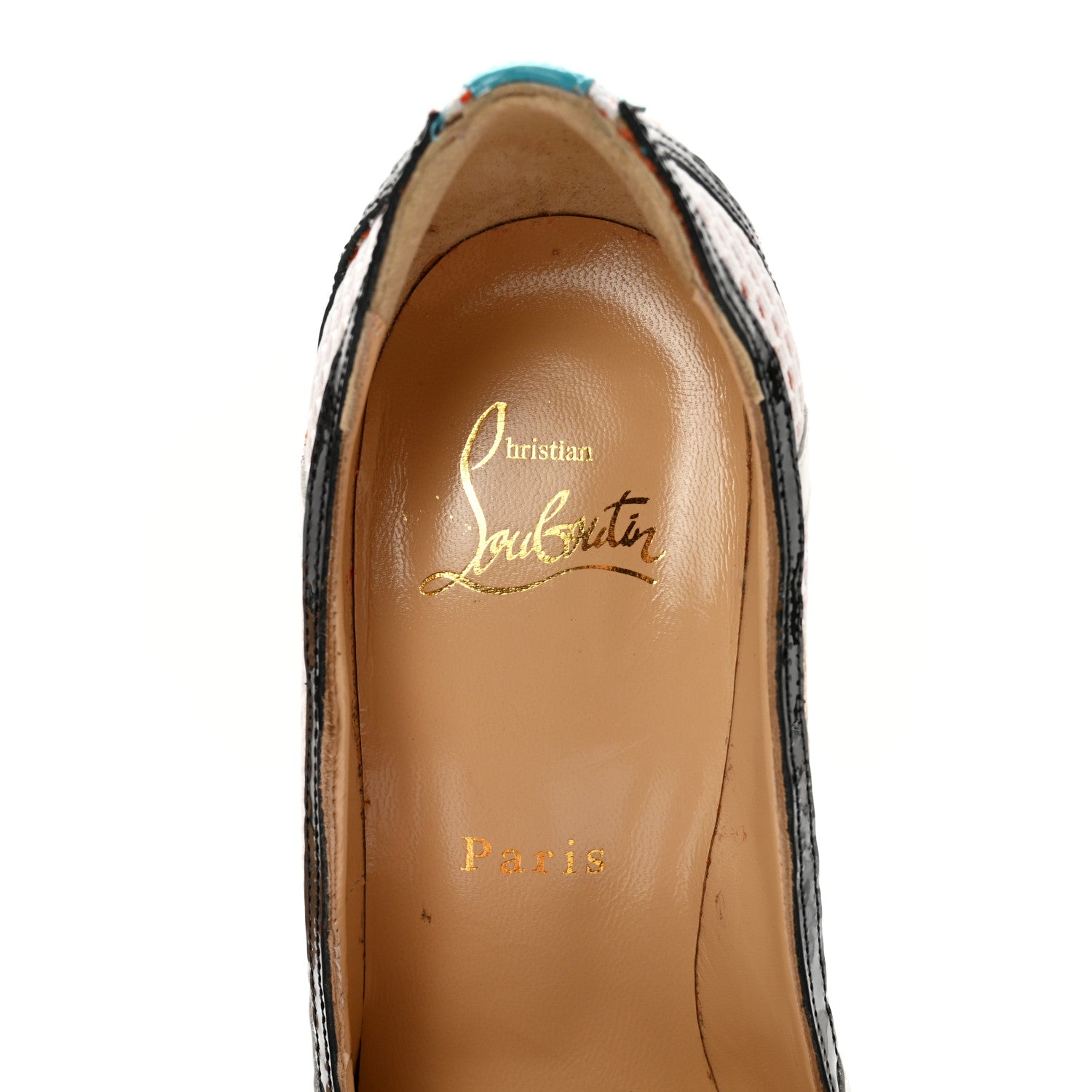 Christian Louboutin Patent Calfskin Mesh So Kate Tronetta 120 Pumps 36 White Multi 7 of 13