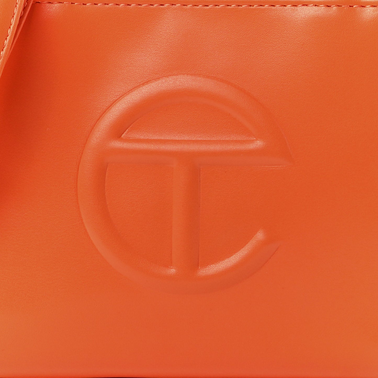 Vegan Leather Small Shopping Bag Orange