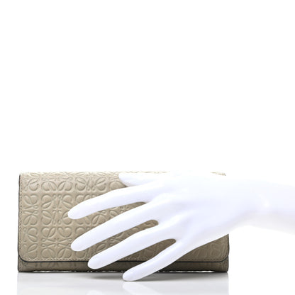 Loewe Calfskin Anagram Embossed Continental Wallet Light Oat 2 of 6