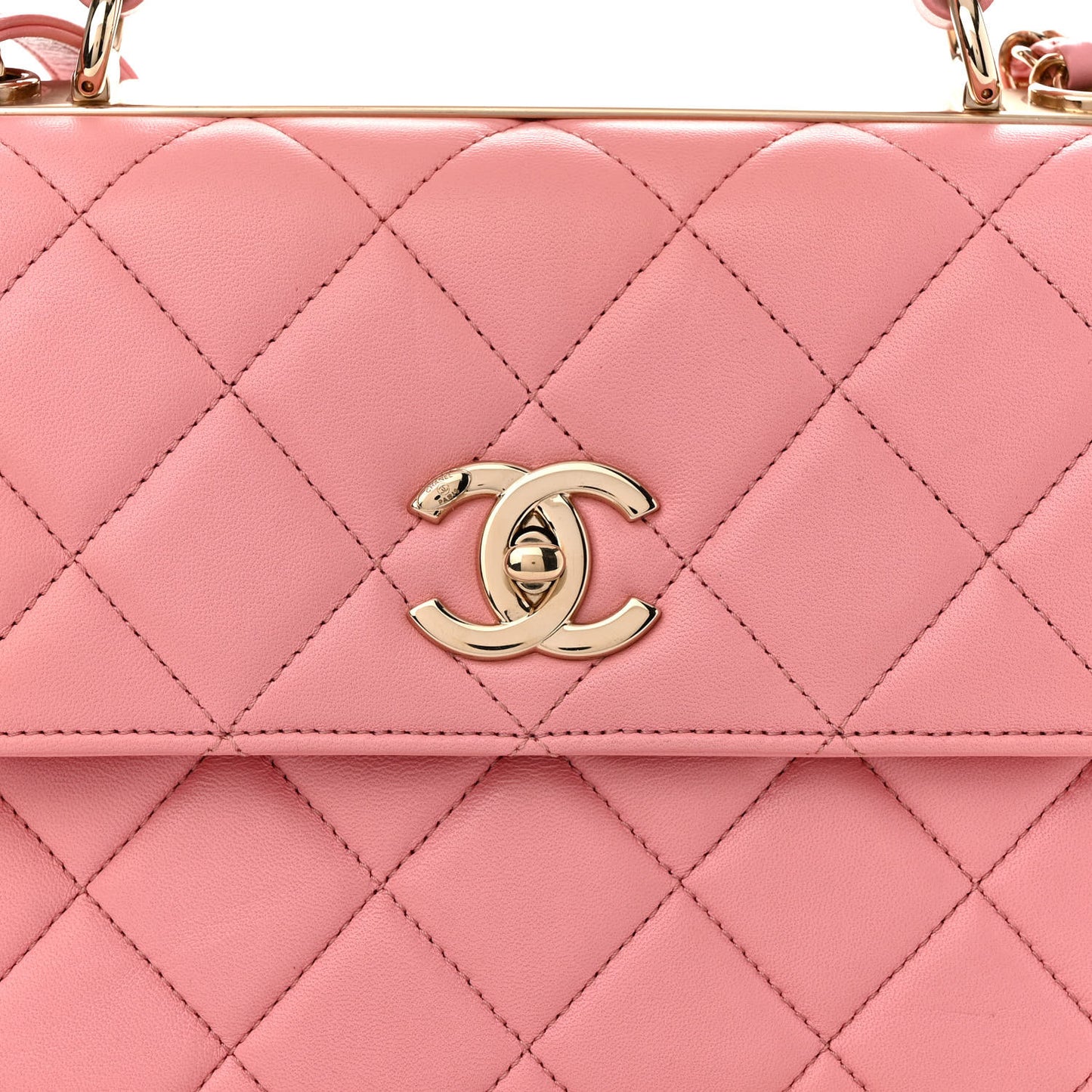 Lambskin Quilted Small Trendy CC Flap Dual Handle Bag Pink