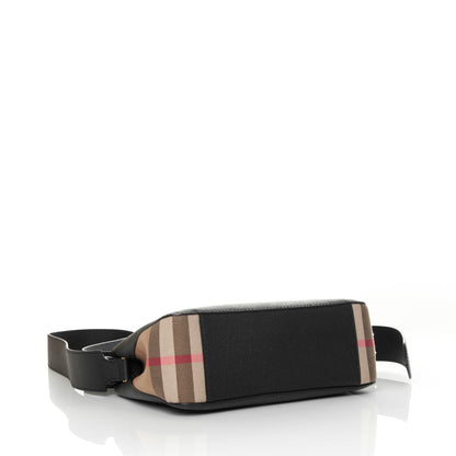 Burberry Soft Grain Calfskin House Check Small Helmsley Crossbody Black 4 of 12