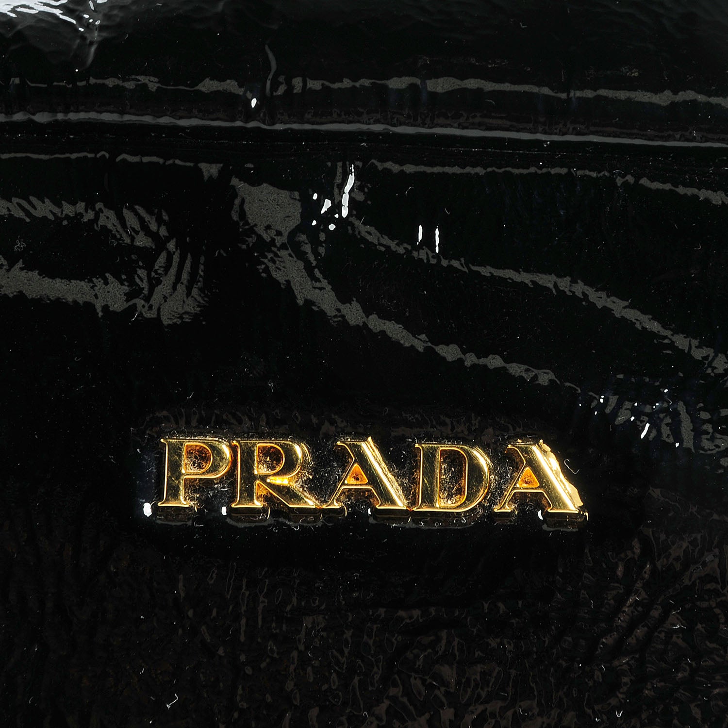 Prada Vernice Zippers Shoulder Bag Black 9 of 9