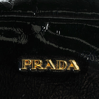 Prada Vernice Zippers Shoulder Bag Black 9 of 9