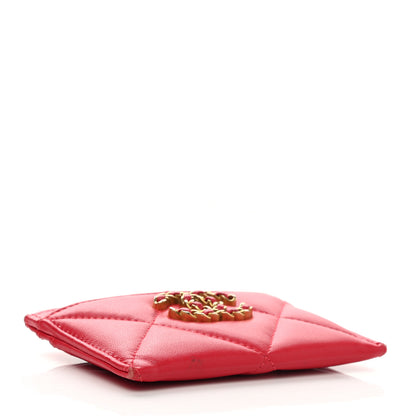 Chanel Lambskin Quilted Chanel 19 Card Holder Red 4 of 10