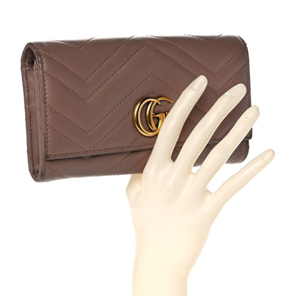 Gucci Calfskin Matelasse GG Marmont Continental Wallet Porcelain Rose 2 of 13