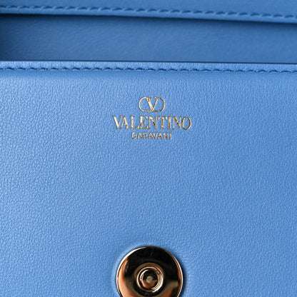 Valentino Garavani Calfskin Enamel Vlogo Small Loco Shoulder Bag Denim 6 of 11