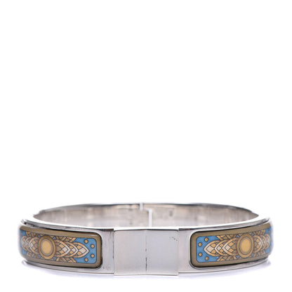 Hermes Sterling Silver Enamel Narrow Loquet Bracelet 1 of 10