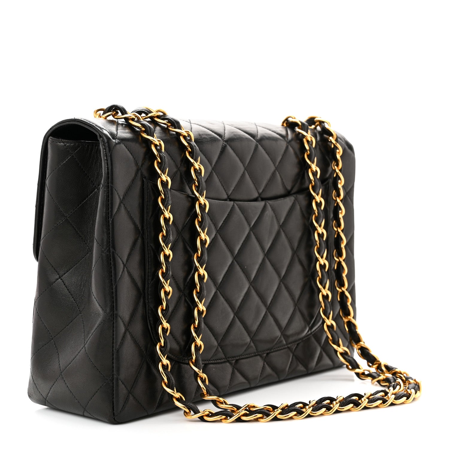 Chanel Lambskin Quilted XL Jumbo Single Flap Black 3 of 10