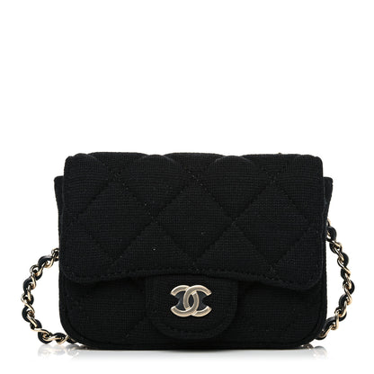 Chanel Jersey Quilted Flap Chain Waist Bag Black 1 of 11