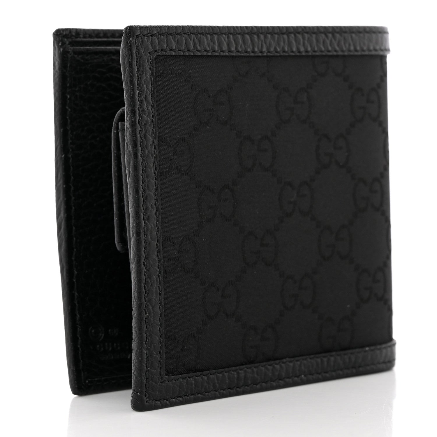Gucci Nylon Monogram Bi-Fold Wallet Black 3 of 10