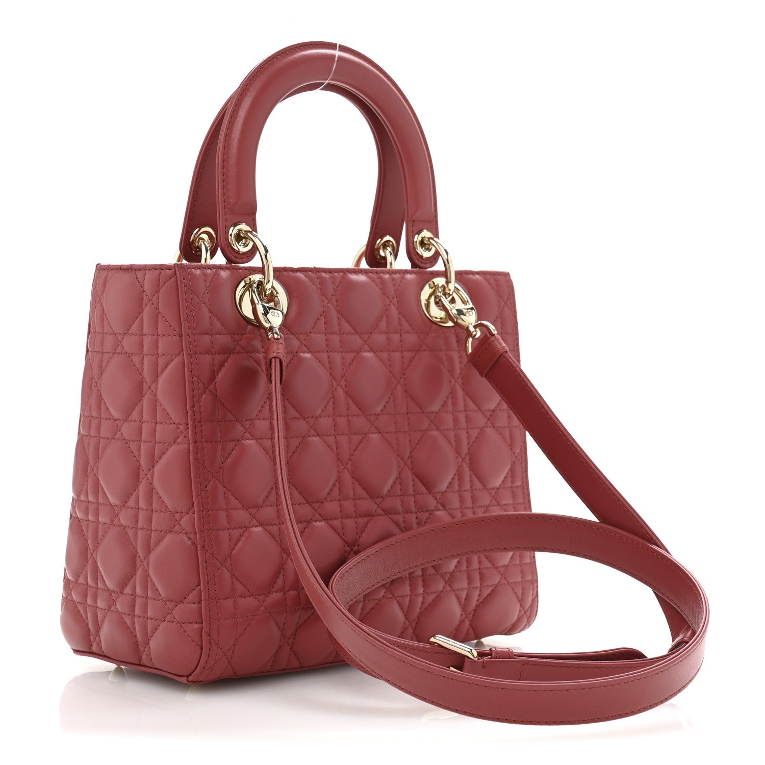 Christian Dior Lambskin Cannage Medium Lady Dior Pink Honey 3 of 13
