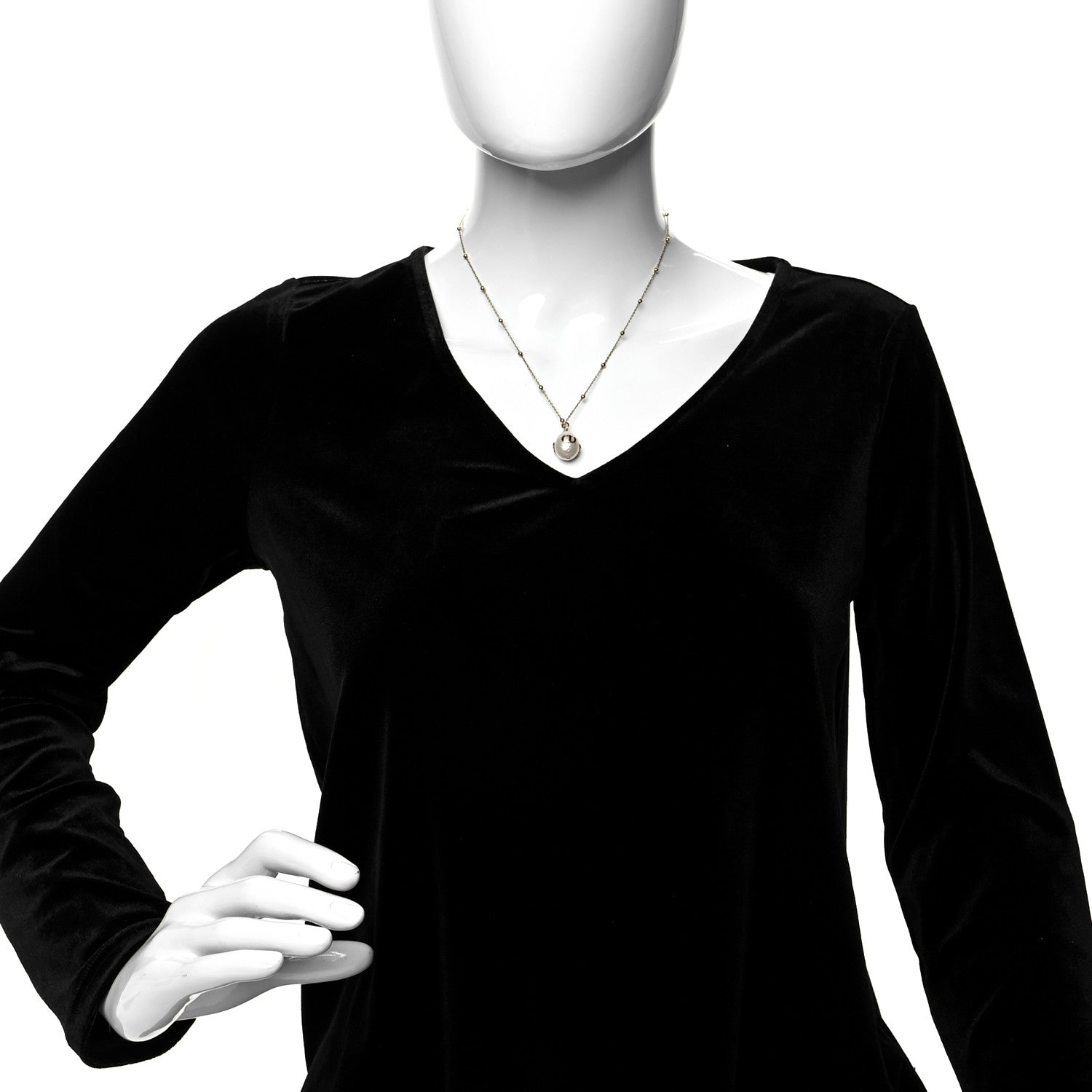 Christian Dior Resin Pearl Necklace Gold 2 of 4