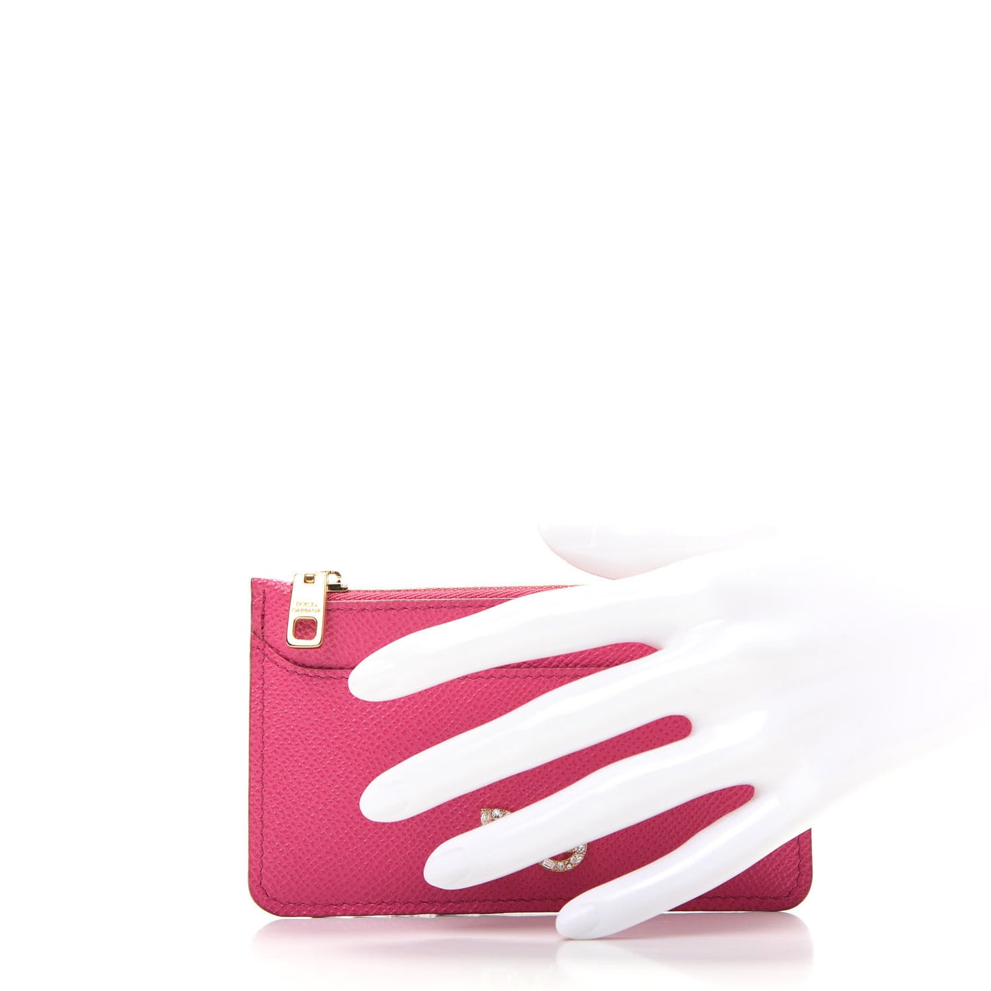 Dauphine Embellished Logo Zip Card Holder Pink