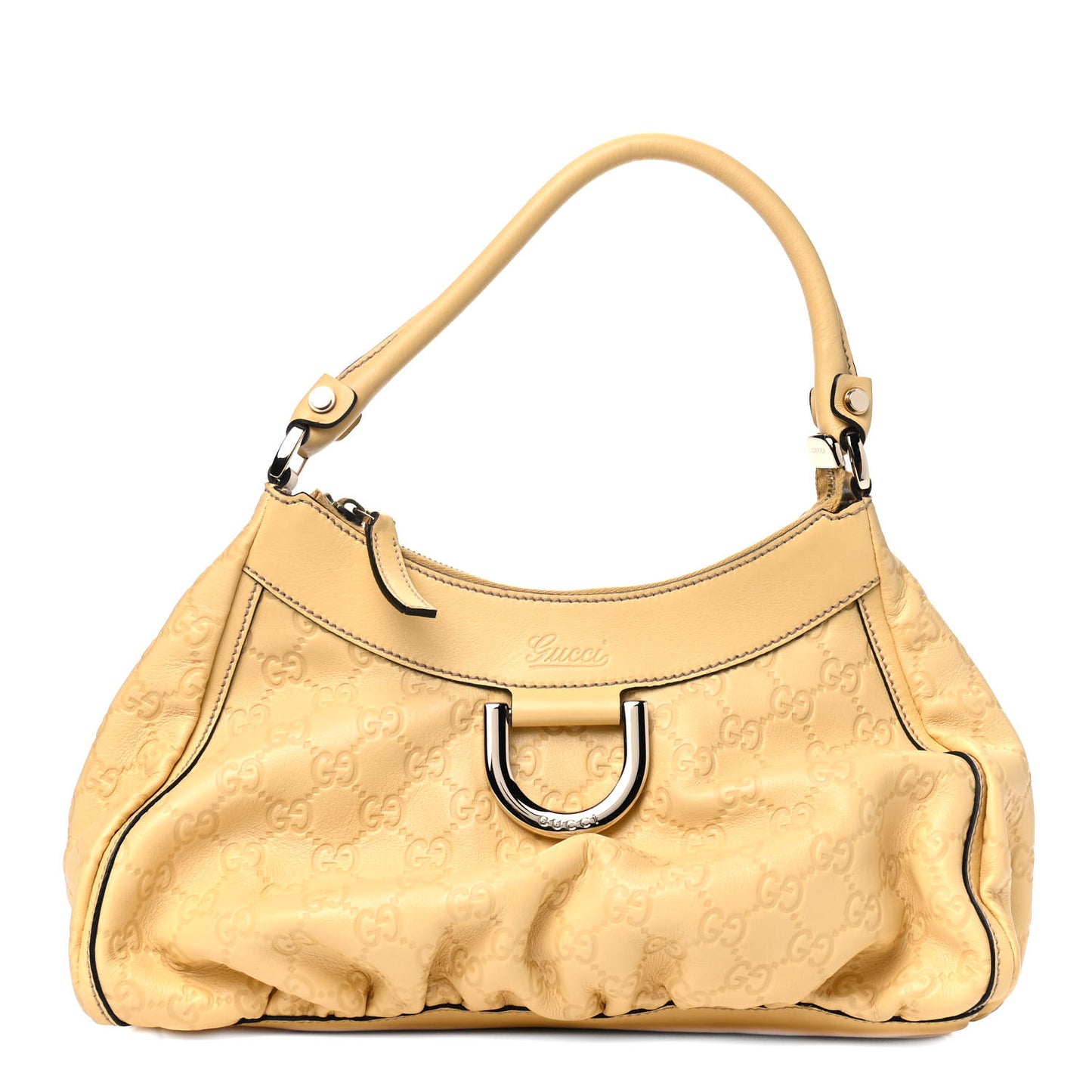 Guccissima Small D Gold Ring Shoulder Bag Yellow