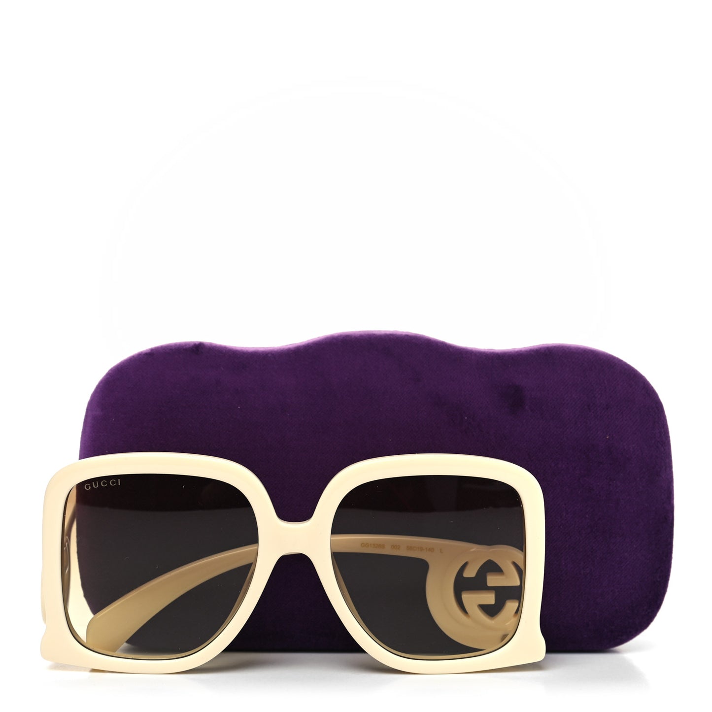 Acetate Rectangle Frame Sunglasses GG1326S White