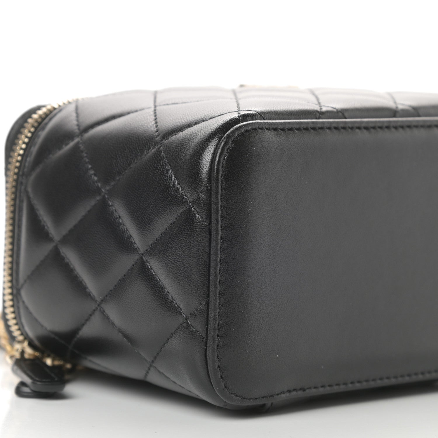 Chanel Lambskin Quilted Small Top Handle Vanity Case With Chain Black 6 of 11