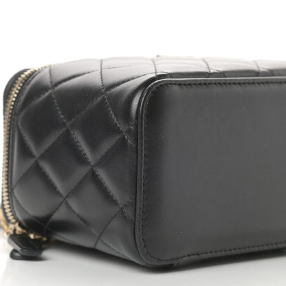 Chanel Lambskin Quilted Small Top Handle Vanity Case With Chain Black 6 of 11