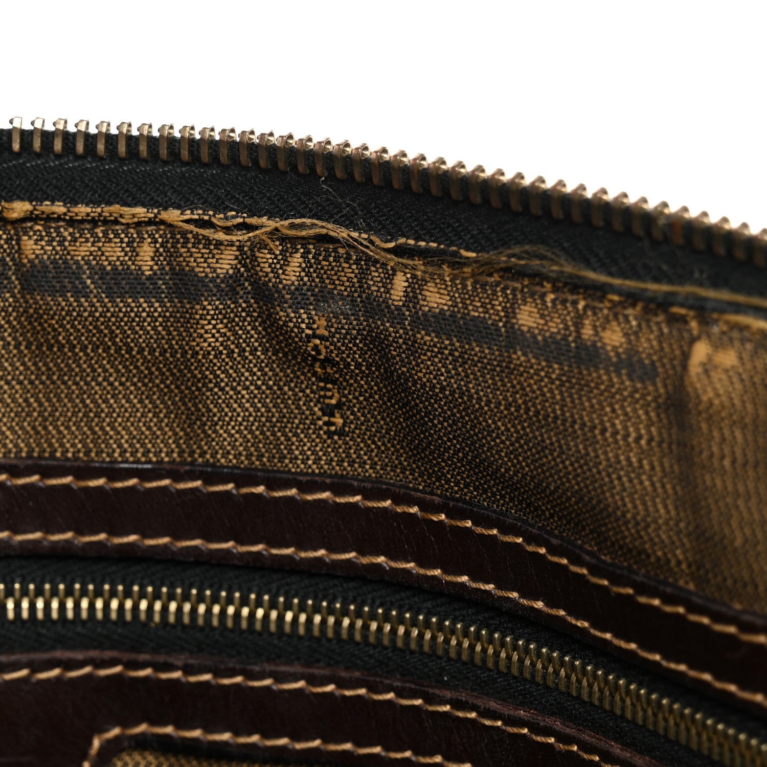 Fendi Zucca Zipped Baguette Tobacco 12 of 13