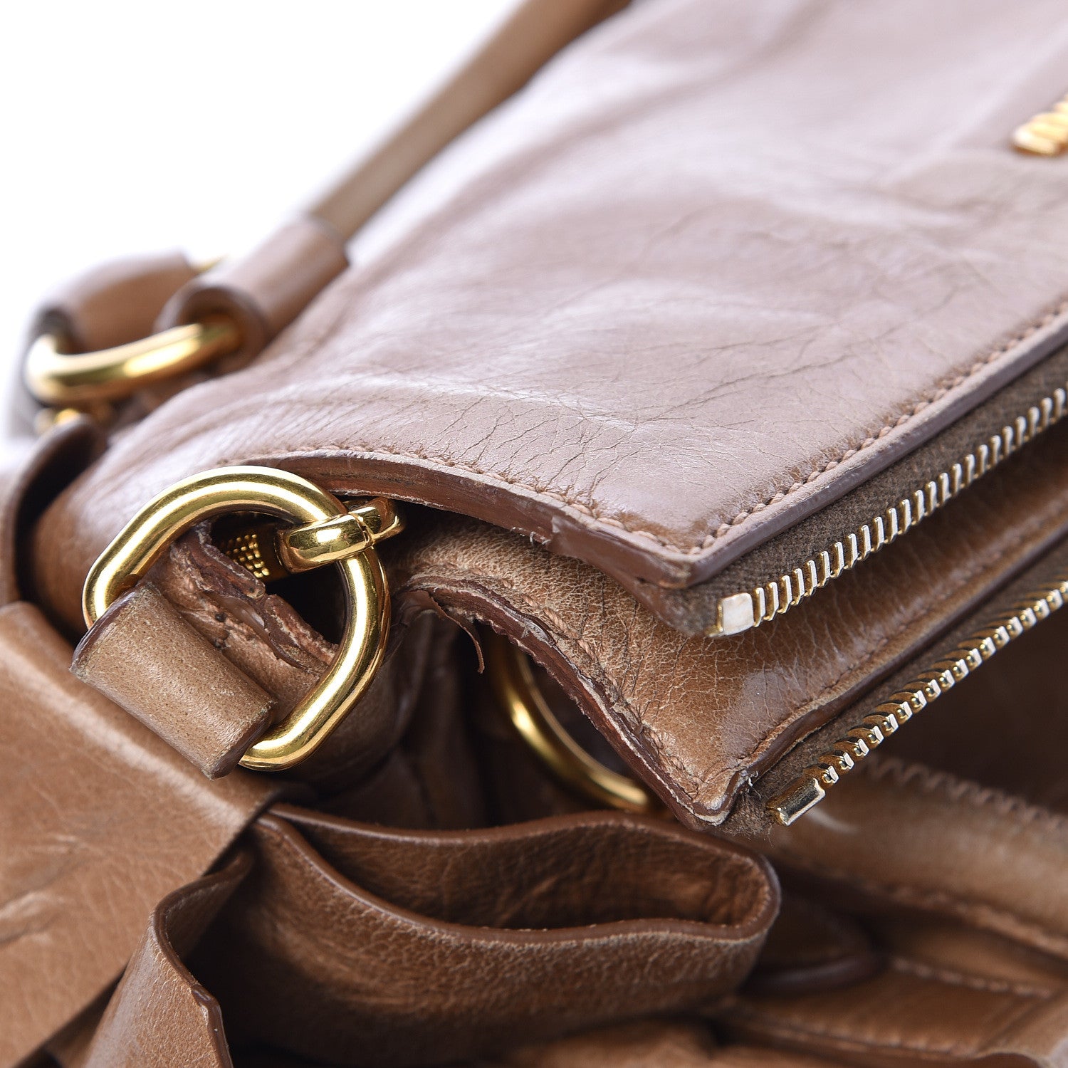 Miu Miu Vitello Lux Mini Bow Bag Brown 9 of 18