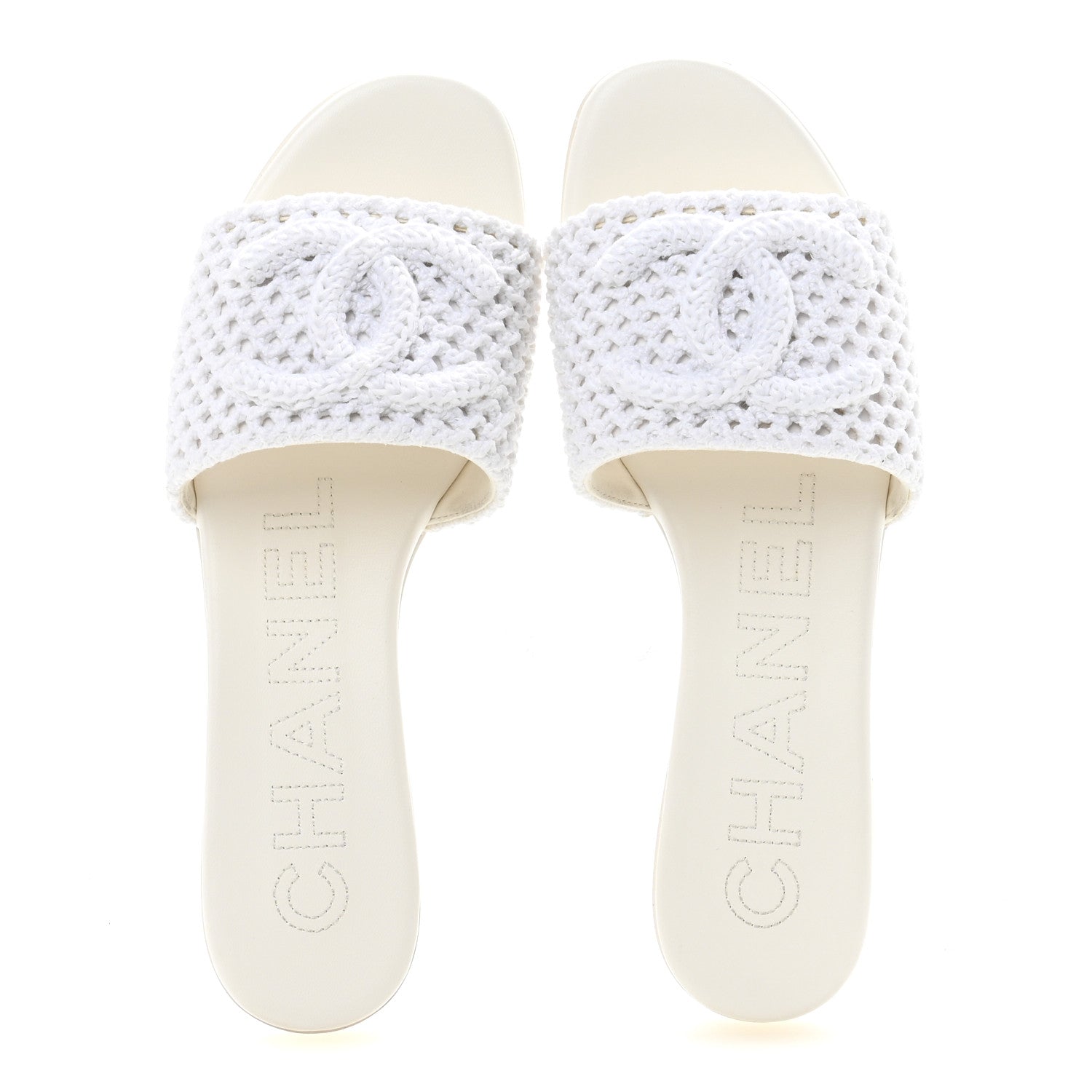 Chanel Crochet CC Mules Sandals 39 White 2 of 10