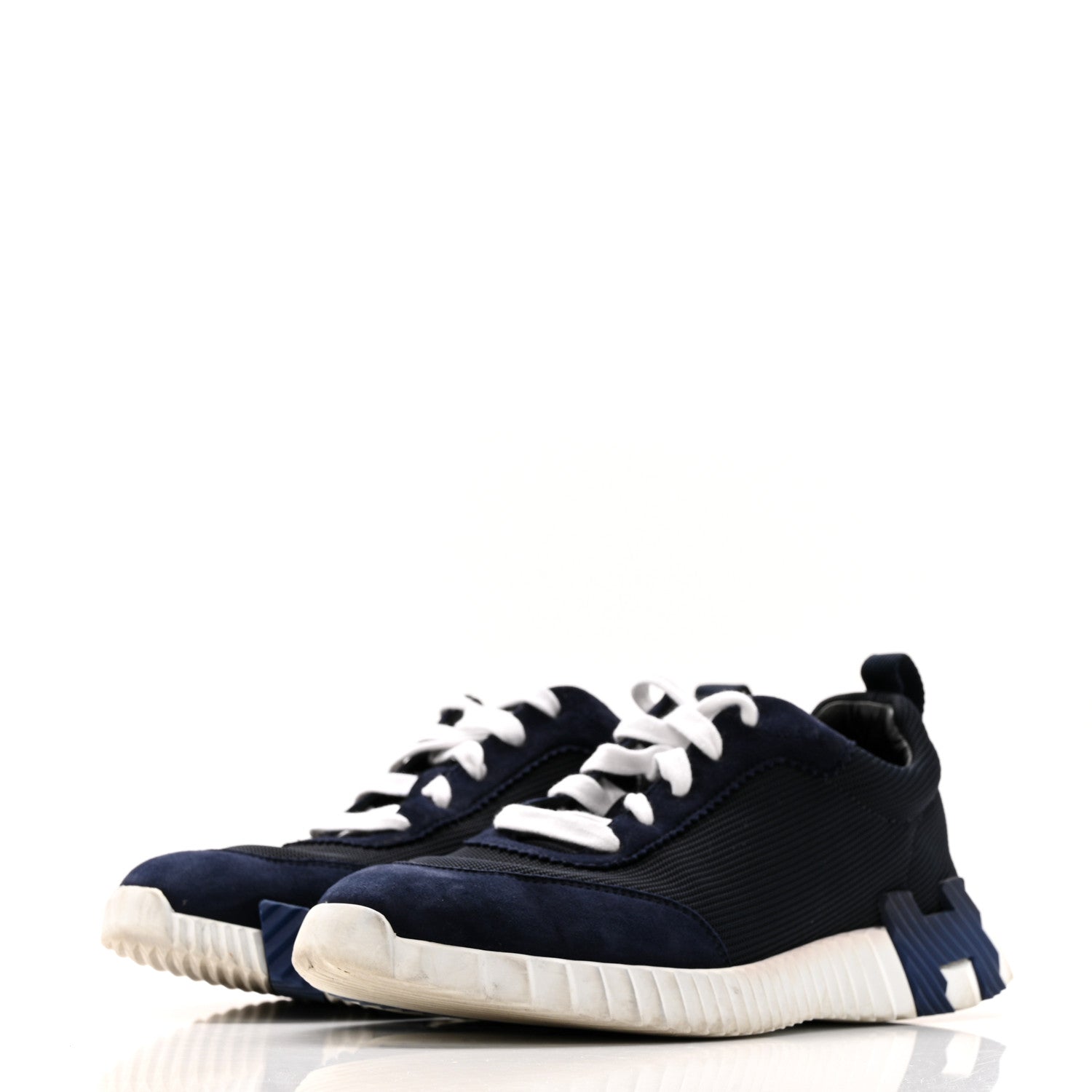 Hermes Air Mesh Suede Goatskin Bouncing Sneakers 39 Bleu Ocean 4 of 13