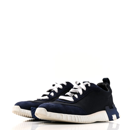 Hermes Air Mesh Suede Goatskin Bouncing Sneakers 39 Bleu Ocean 4 of 13