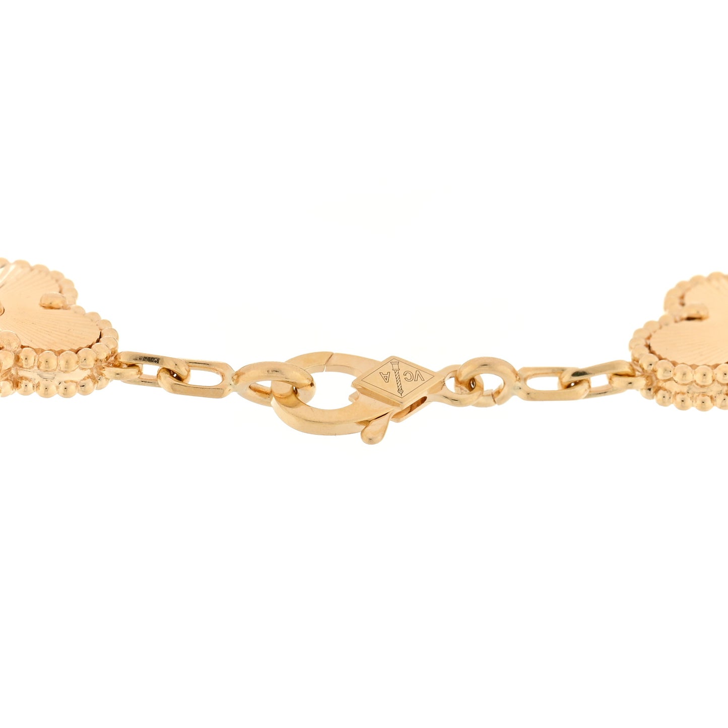 18K Yellow Gold 5 Motifs Guilloche Vintage Alhambra Bracelet