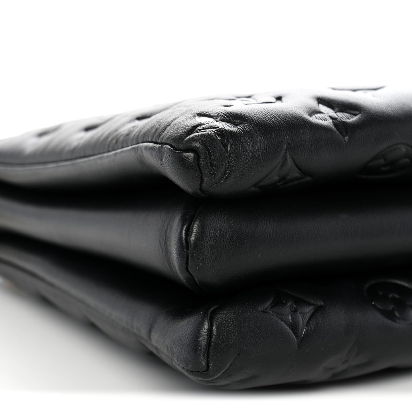 Lambskin Embossed Monogram Coussin MM Black