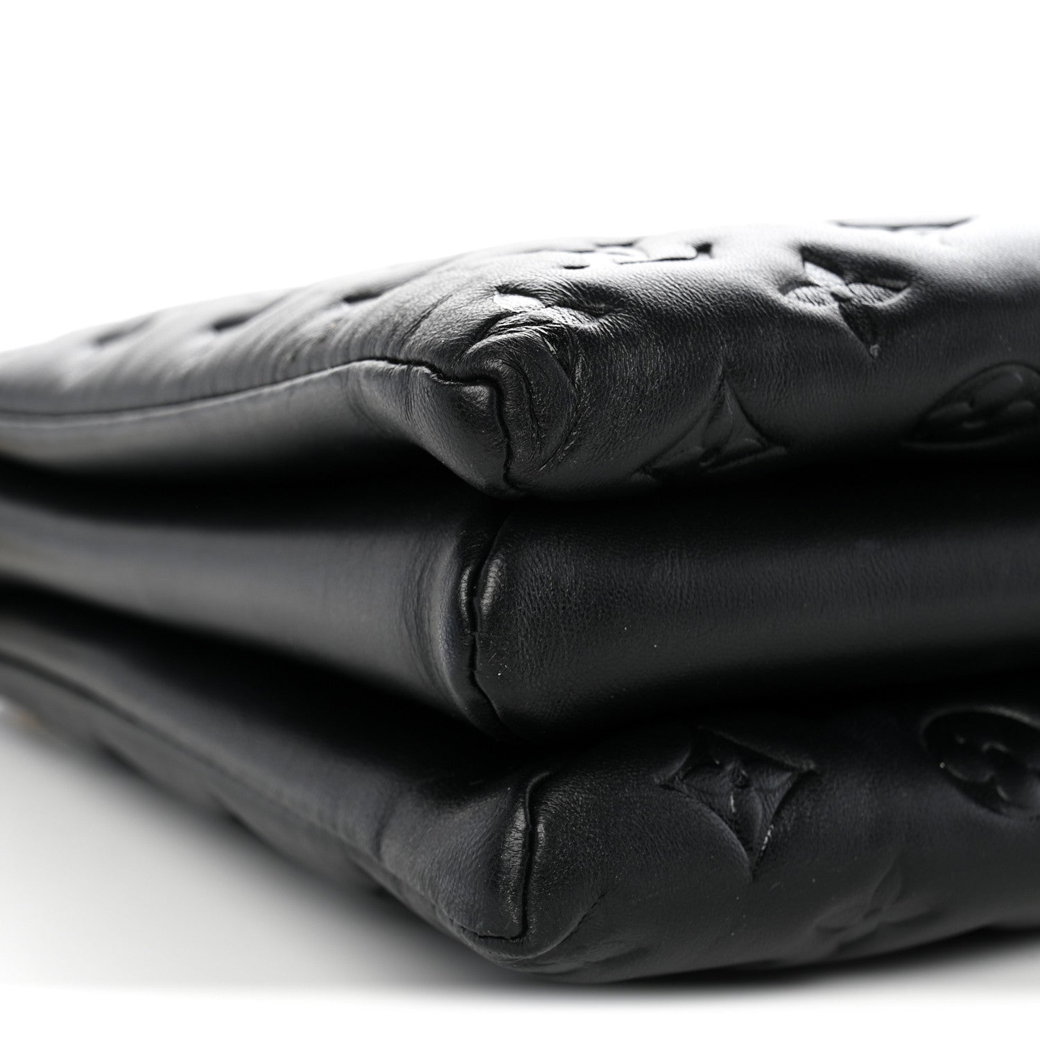 Louis Vuitton Lambskin Embossed Monogram Coussin MM Black 9 of 10