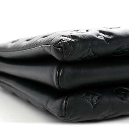 Louis Vuitton Lambskin Embossed Monogram Coussin MM Black 9 of 10